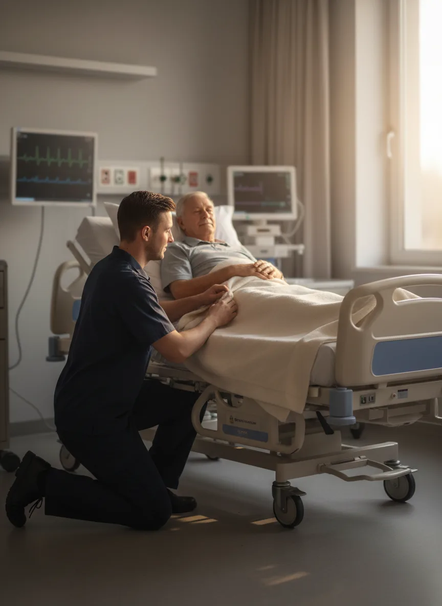 Bedside-to-bedside medical transport stretcher service