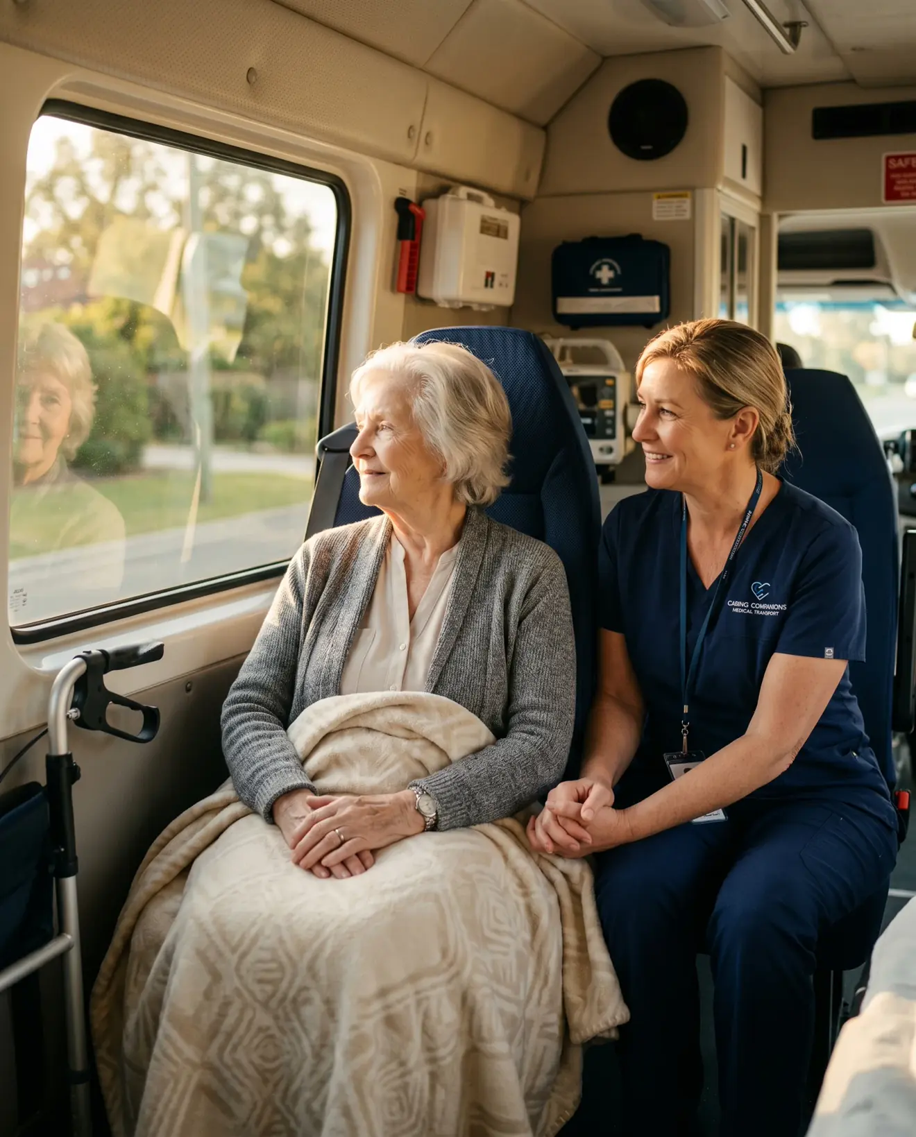 Senior medical transportation with personal care